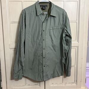 ExOfficio size large plaid button down shirt with ventilation